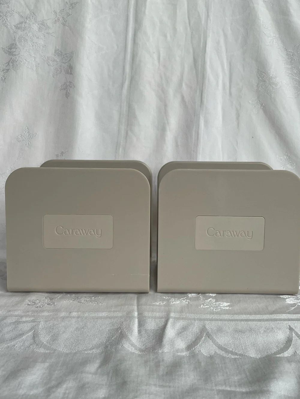 Caraway Magnetic Pot Pan Lid Holder Organizer Storage Dividers Beige Set of 2